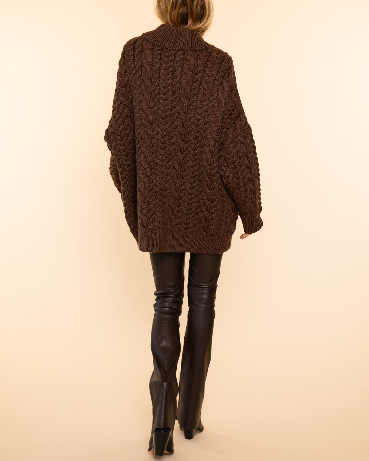 Barb Cable Cardigan | Cocoa Brown