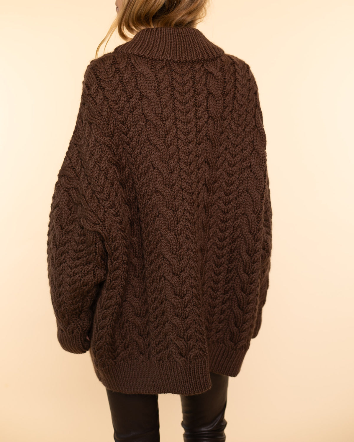 Barb Cable Cardigan | Cocoa Brown