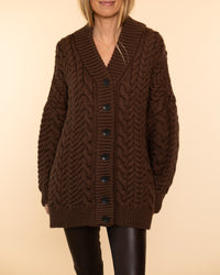 Barb Cable Cardigan | Cocoa Brown