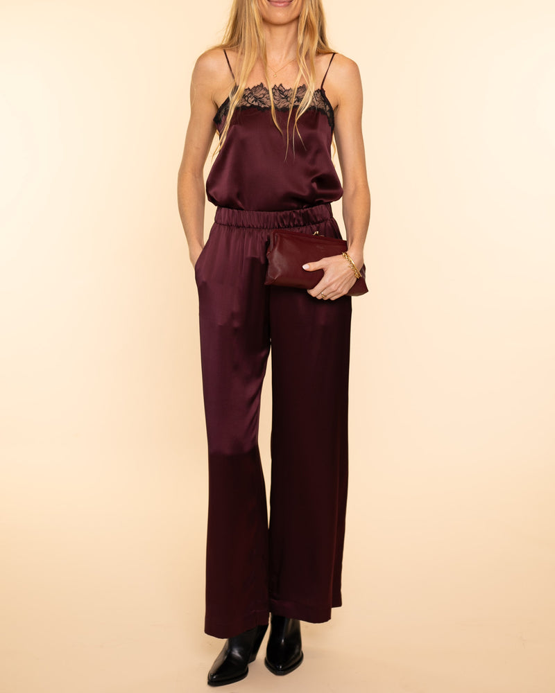 Brynn Wide Leg Pant | Bordeaux