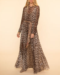 Illustration Sheath Dress | Chocolate Leopard