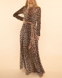 Illustration Sheath Dress | Chocolate Leopard