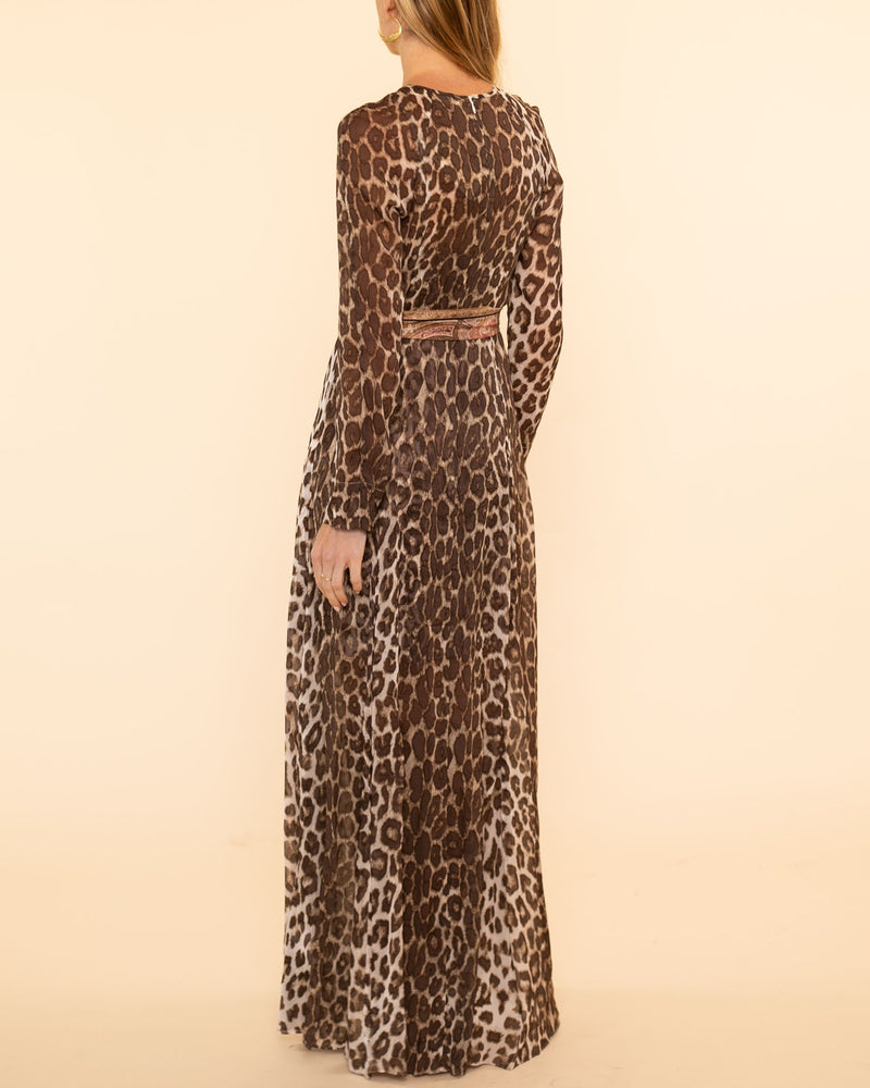 Illustration Sheath Dress | Chocolate Leopard