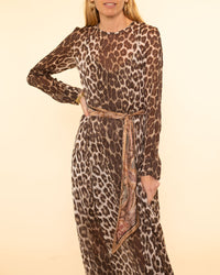 Illustration Sheath Dress | Chocolate Leopard