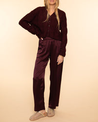 Brynn Wide Leg Pant | Bordeaux