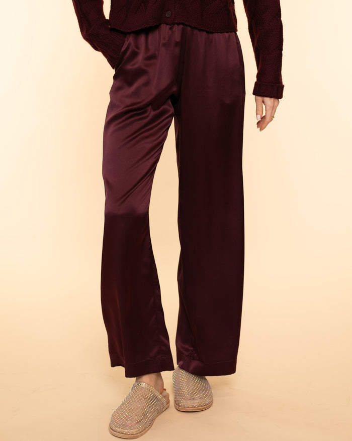 Brynn Wide Leg Pant | Bordeaux