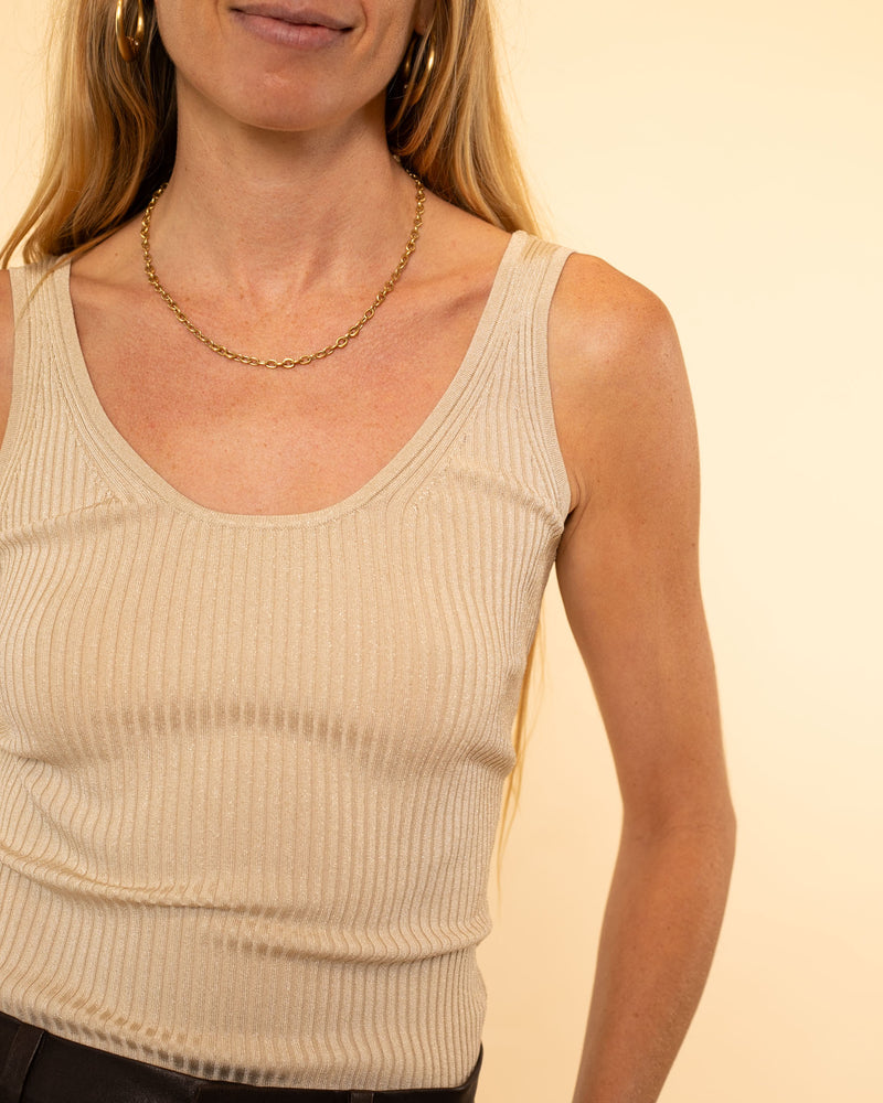 Metallic Tank Top | Gold