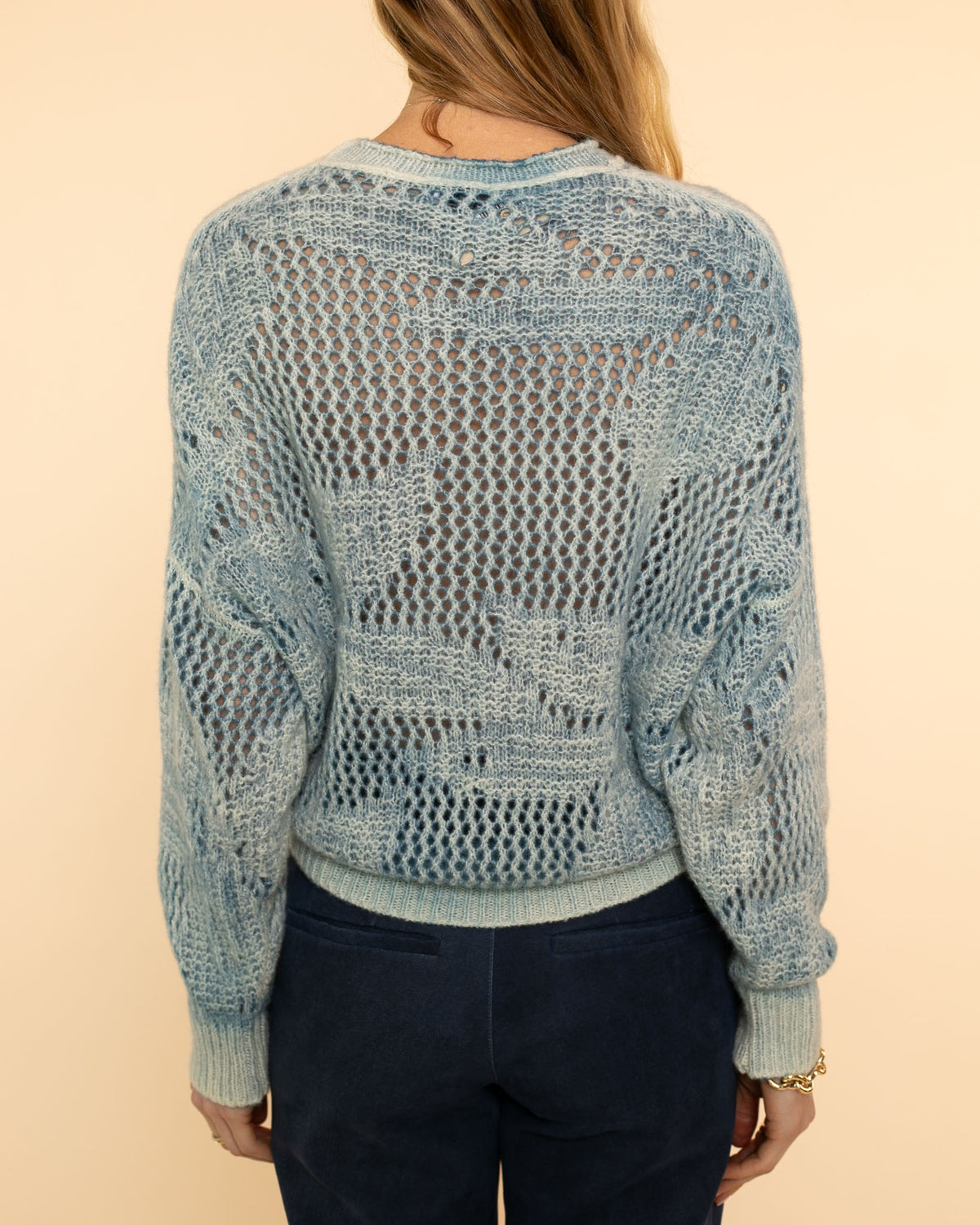 Rose Stitch Cashmere Pullover | Water