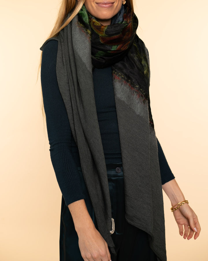 Tibetan Collection Shawl | Blue Grey+Tibetan Garden