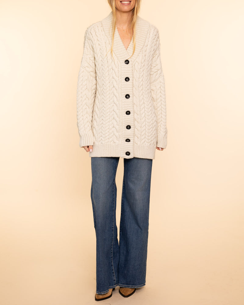 Barb Cable Cardigan | Cream