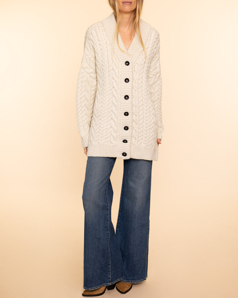 Barb Cable Cardigan | Cream