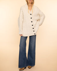 Barb Cable Cardigan | Cream