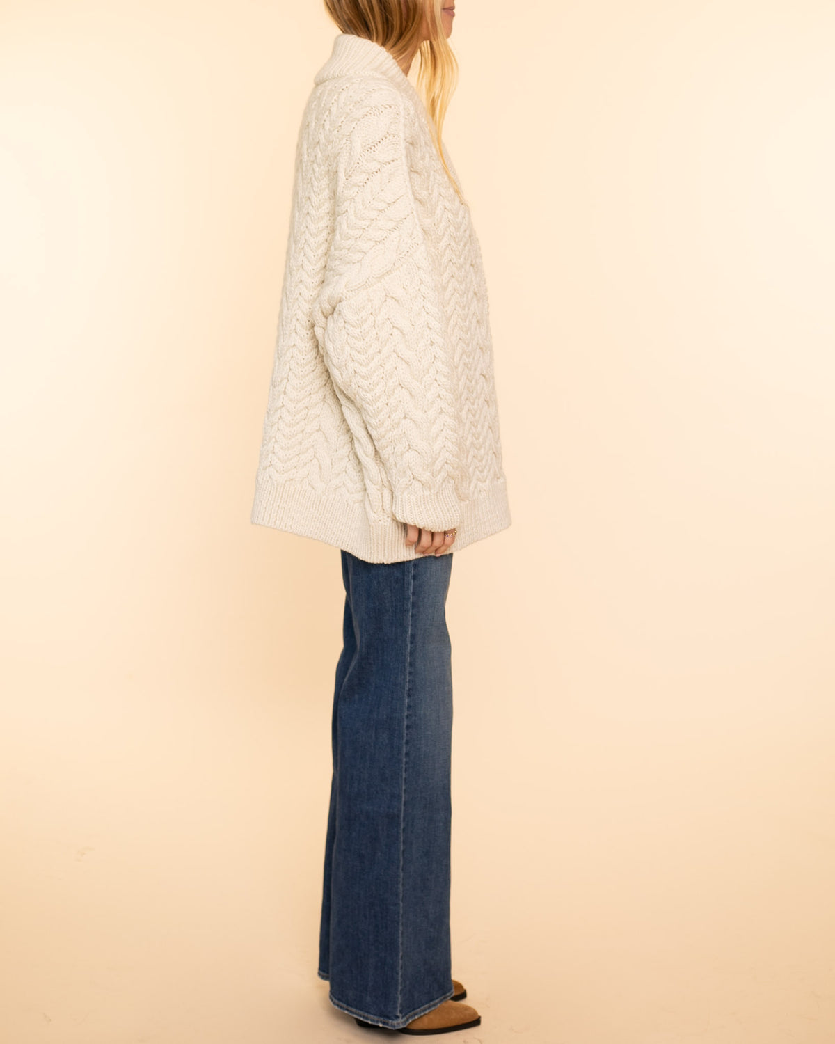 Barb Cable Cardigan | Cream