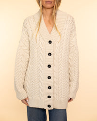 Barb Cable Cardigan | Cream