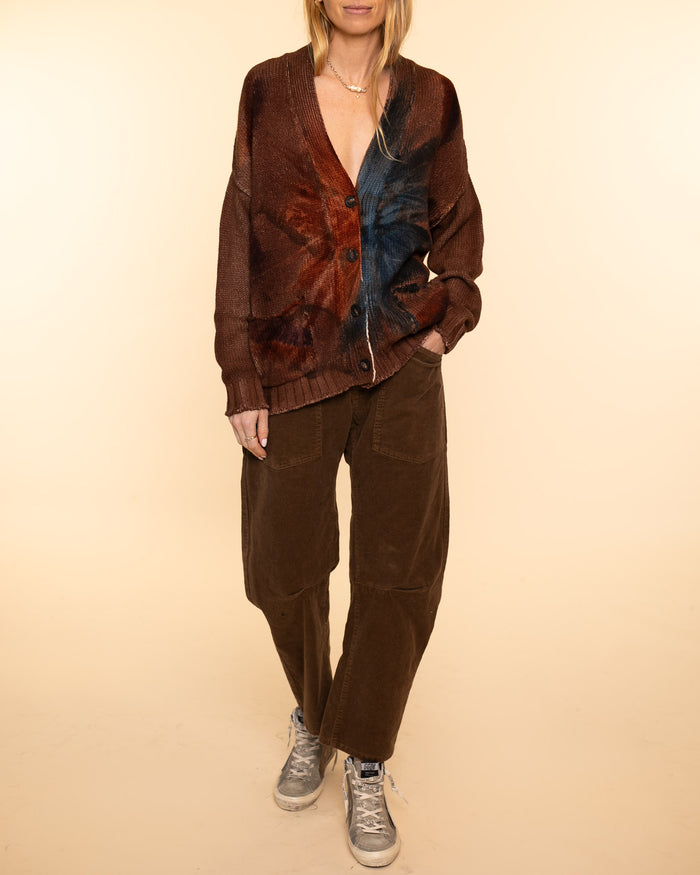 Atlante V Neck Cardigan | Brownie