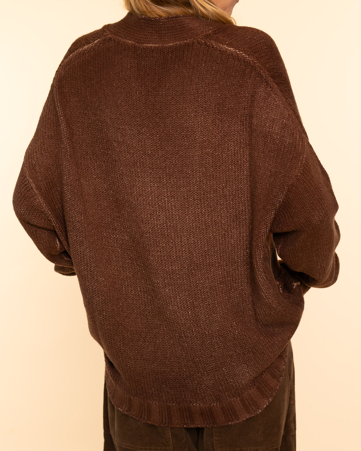 Atlante V Neck Cardigan | Brownie