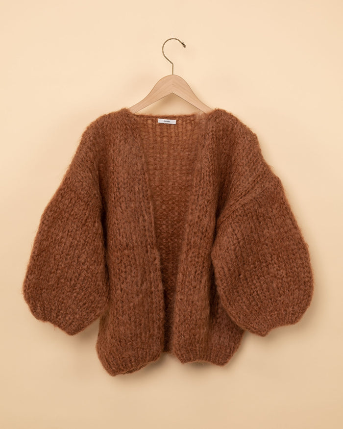 Mohair Big Cardigan | Brown