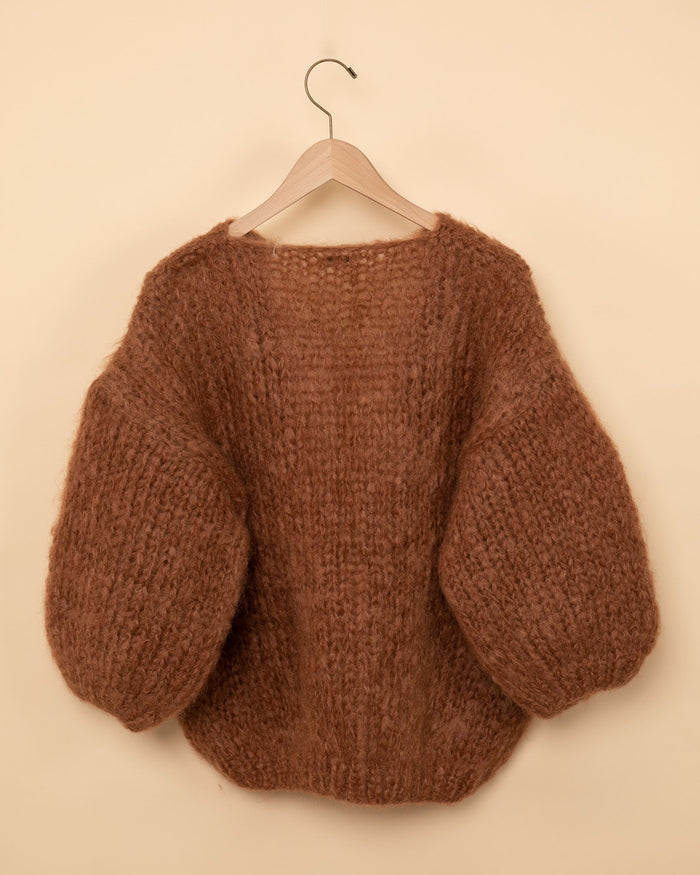 Mohair Big Cardigan | Brown