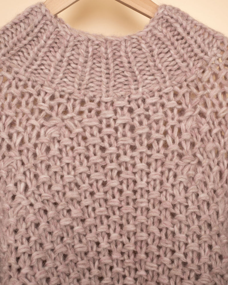 Alpaca Pearl Mock Neck Pullover | Rose