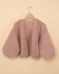 Mohair Bomber Cardigan | Antique Pink