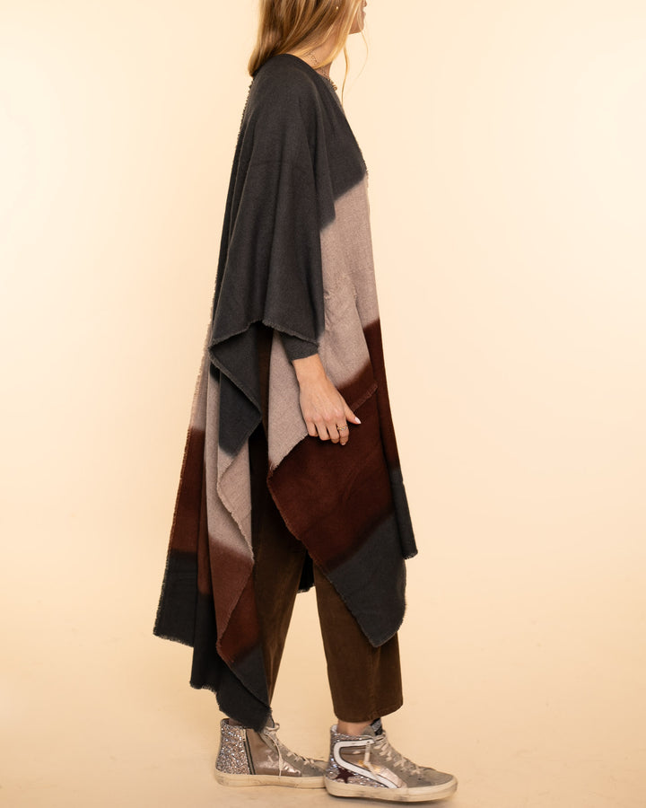 Flowing Cashmere Coat | Grey+Brown