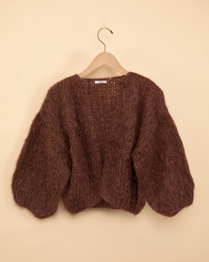 Shaggy Alpaca Cardigan | Marron