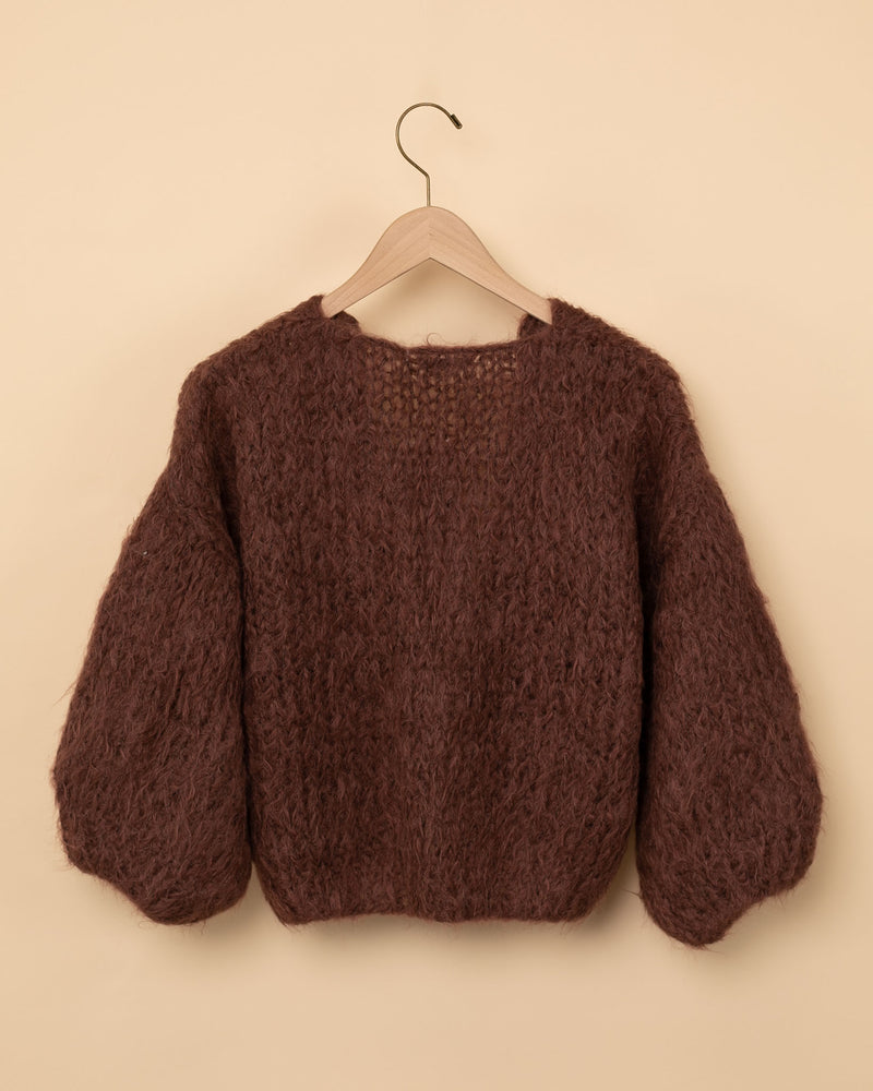 Shaggy Alpaca Cardigan | Marron