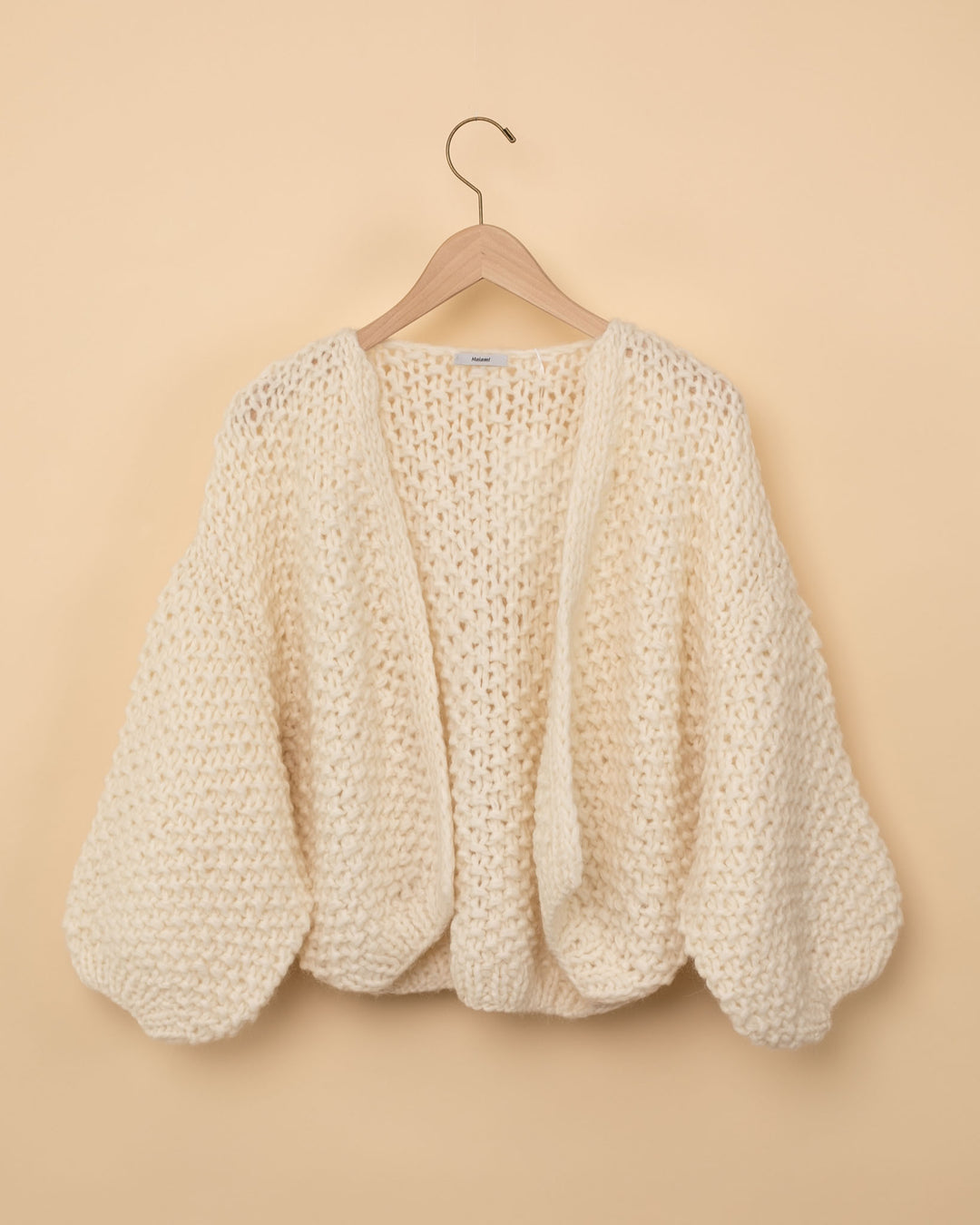 Alpaca Pearl Bomber Cardigan | Creme