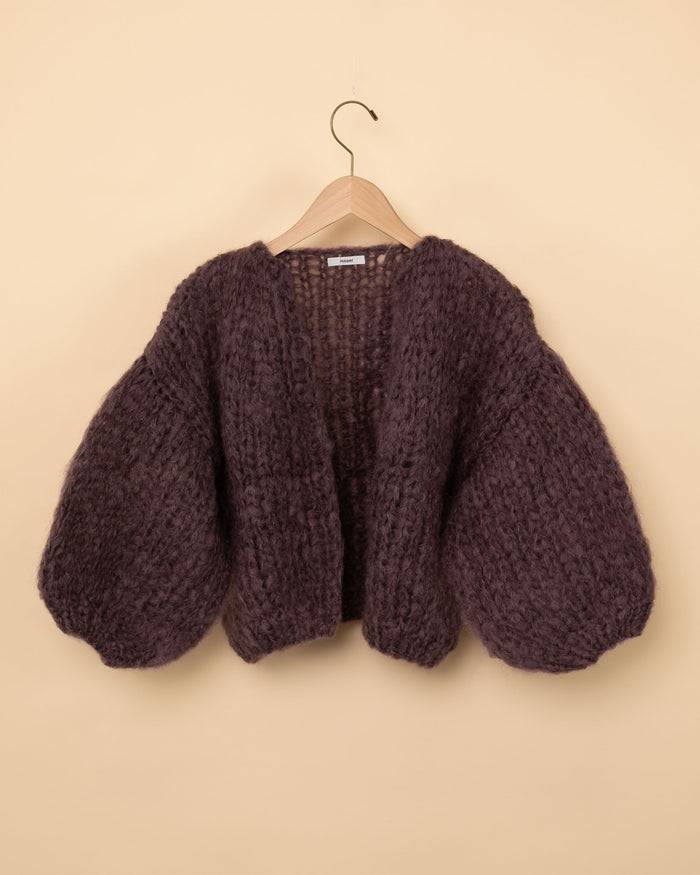 Mohair Bomber Cardigan Bold | Grape