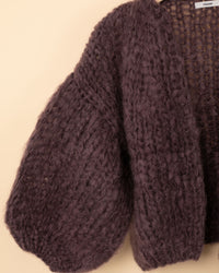 Mohair Bomber Cardigan Bold | Grape