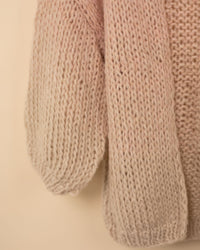 Fine Cashmere Gradient Big Cardigan | Soft Apricot