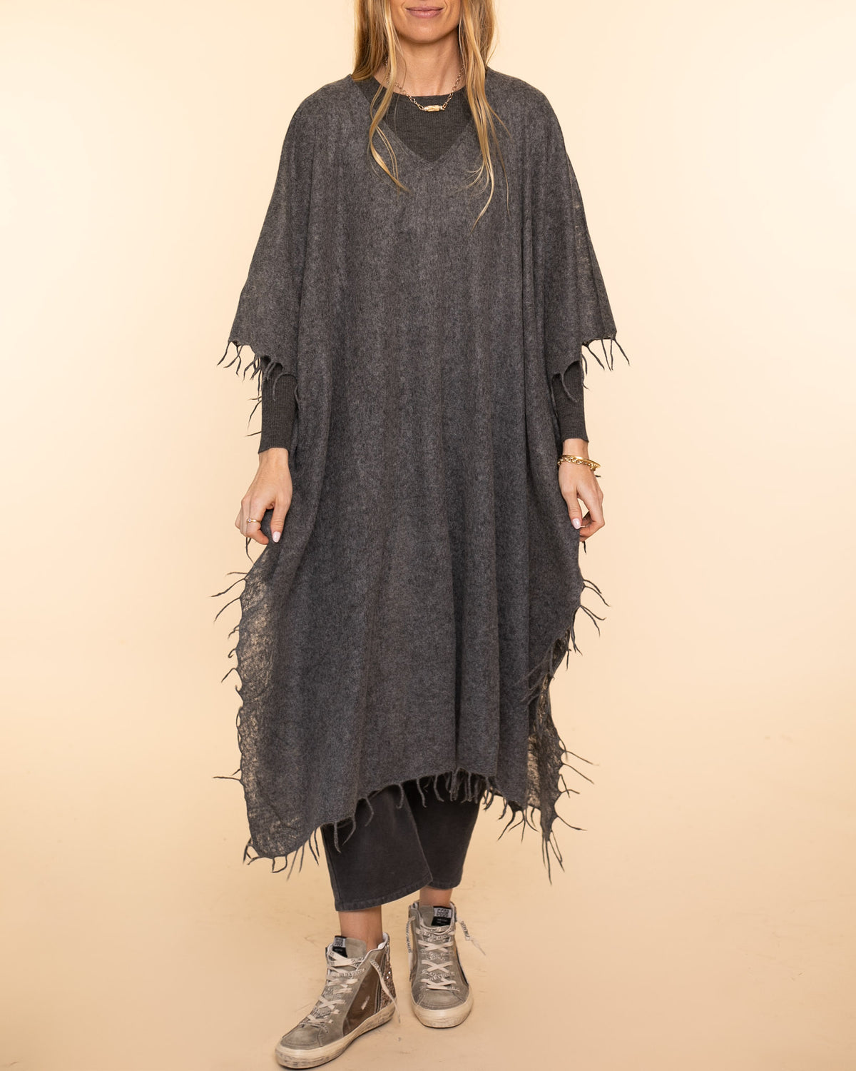 Kaftan Cashmere | Charcoal