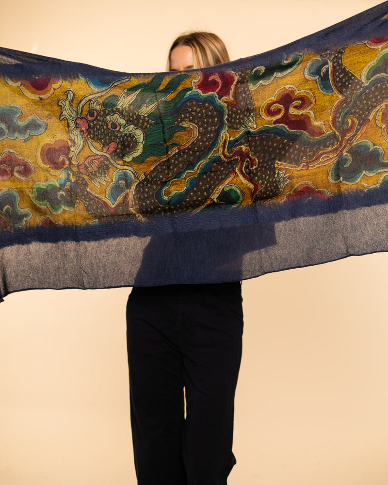 Small Tibetan Collection Shawl | Night+Dragon Protector