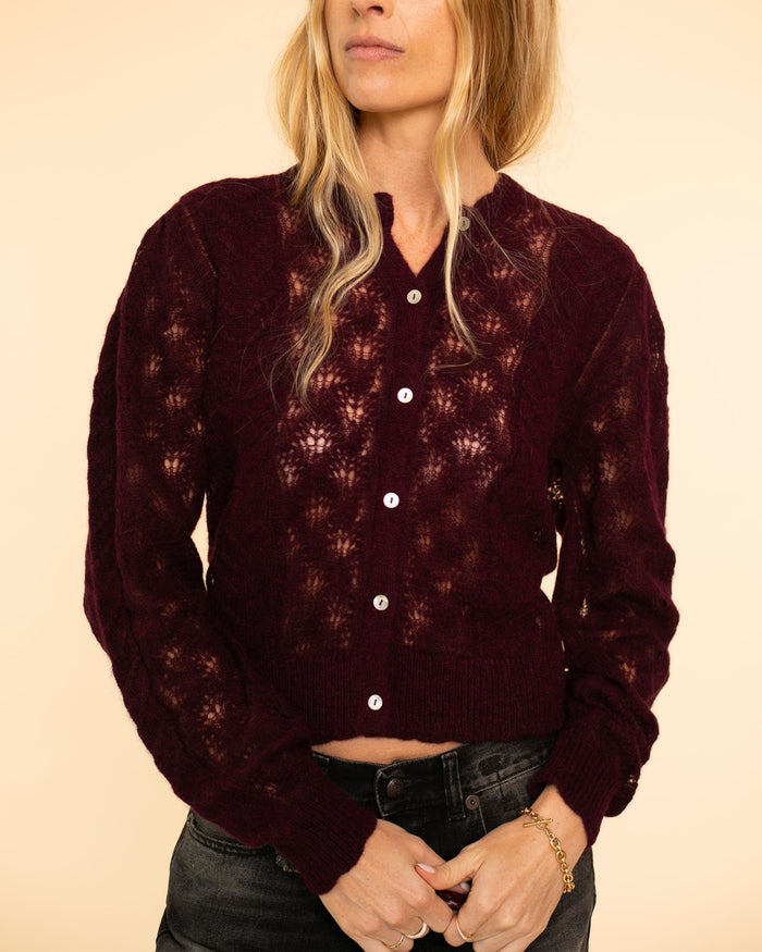 Haley Cardigan | Bordeaux