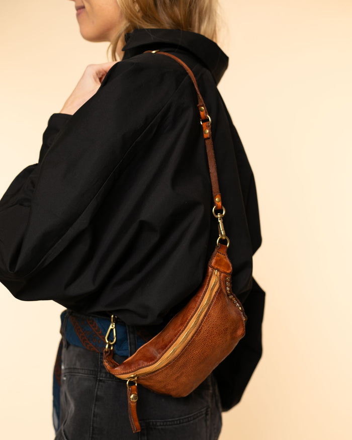Studded Waist Bag | Cognac