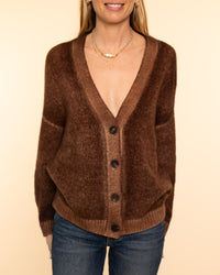 V Neck Cardigan | Brownie