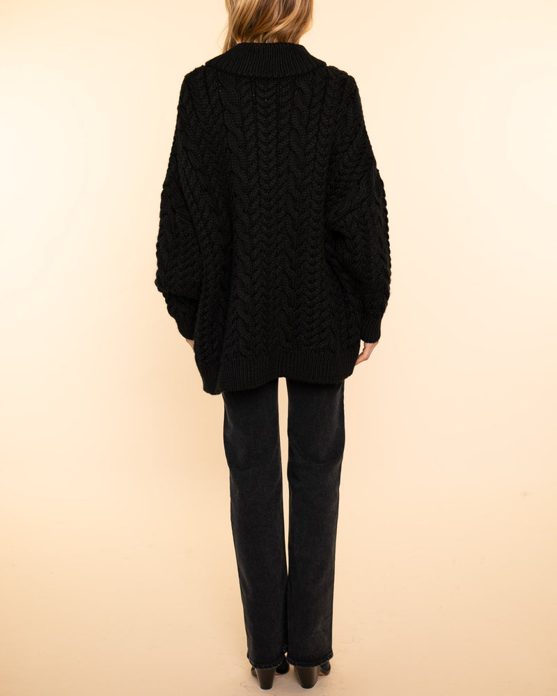 Barb Cable Cardigan | Black