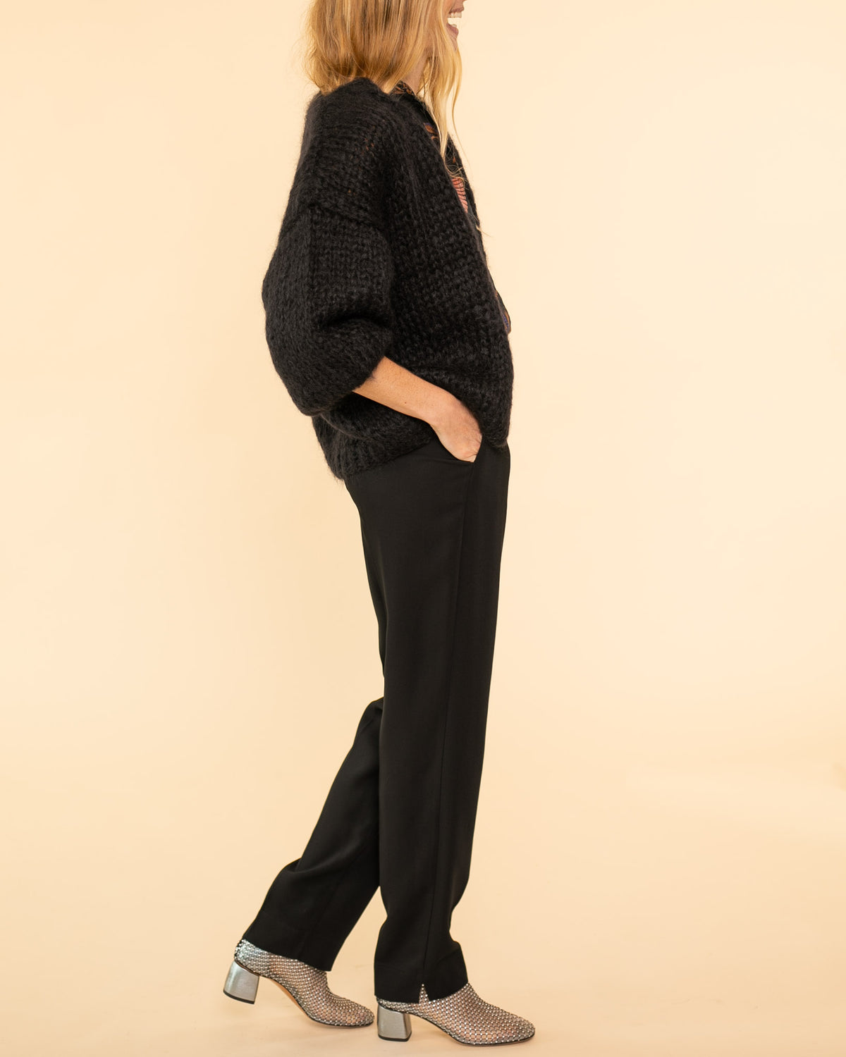 Mohair Big Cardigan | Black