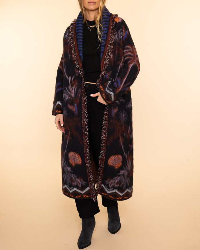 The Sacred Forest Jacquard Coat | Notte