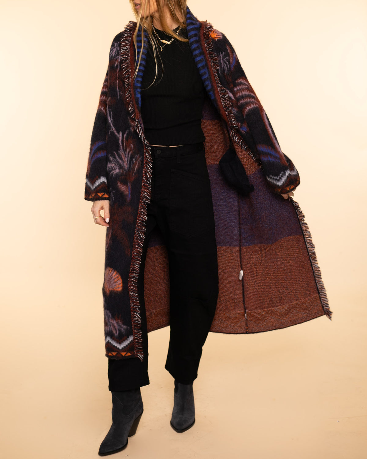 The Sacred Forest Jacquard Coat | Notte