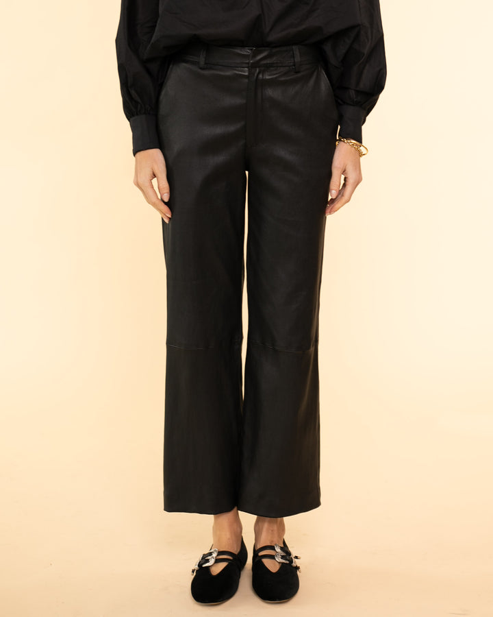 Cropped Baggy Lowrise Trousers | Black