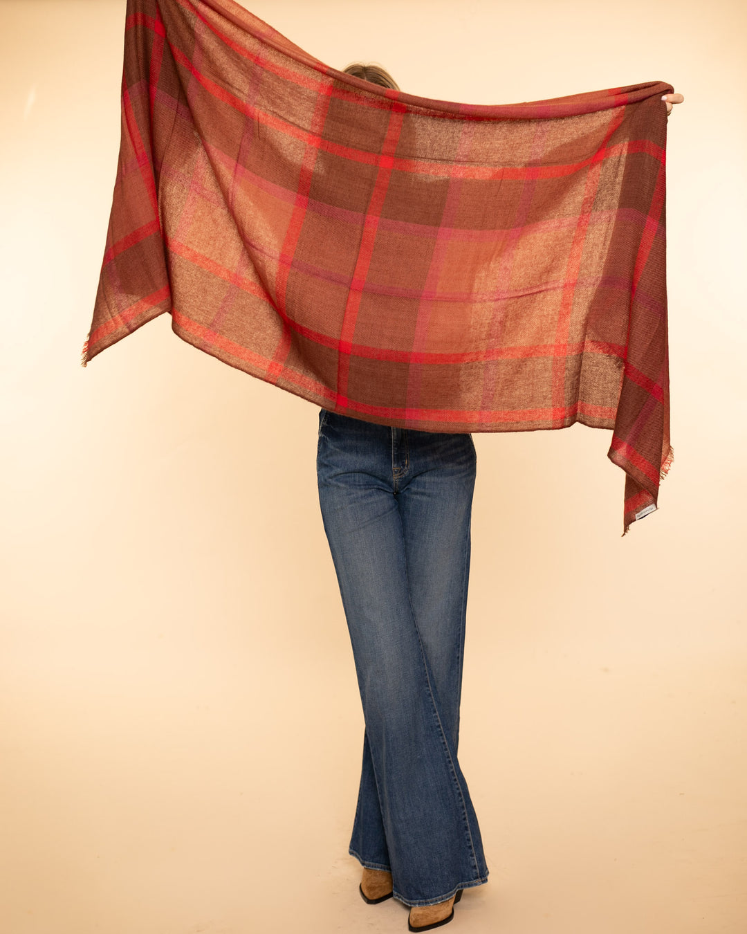 Mirror Cashmere Shawl Checks | Browns+Reds