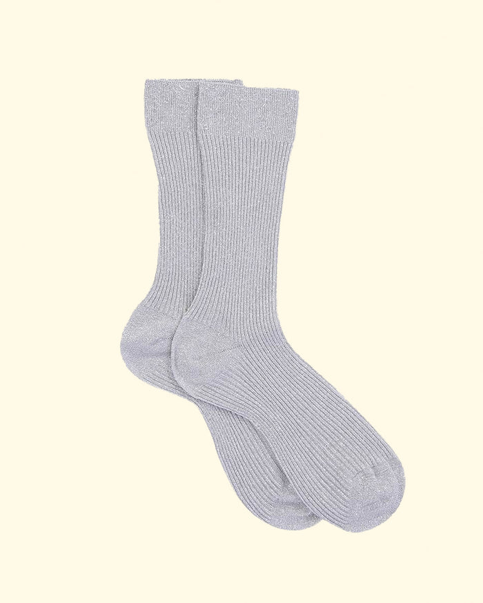 Ribbed Ankle Socks | Silver