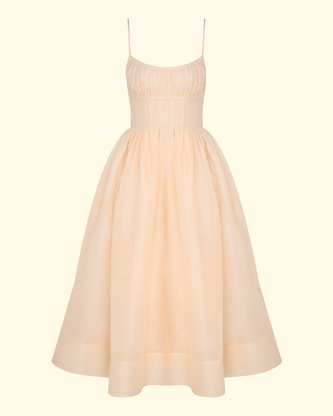 Natura Ruched Midi Dress | Light Peach