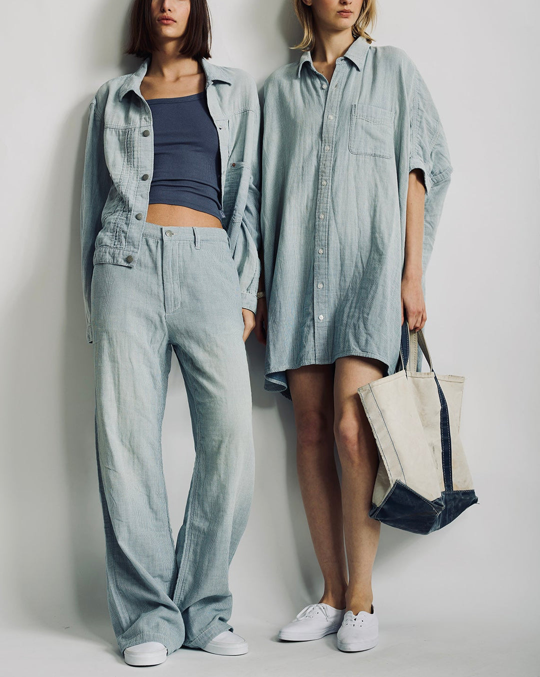 Teri Wide Leg Chino | Double Cloth Indigo