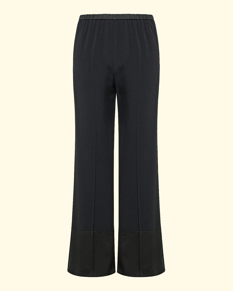 Satin Flared Pants | Nero