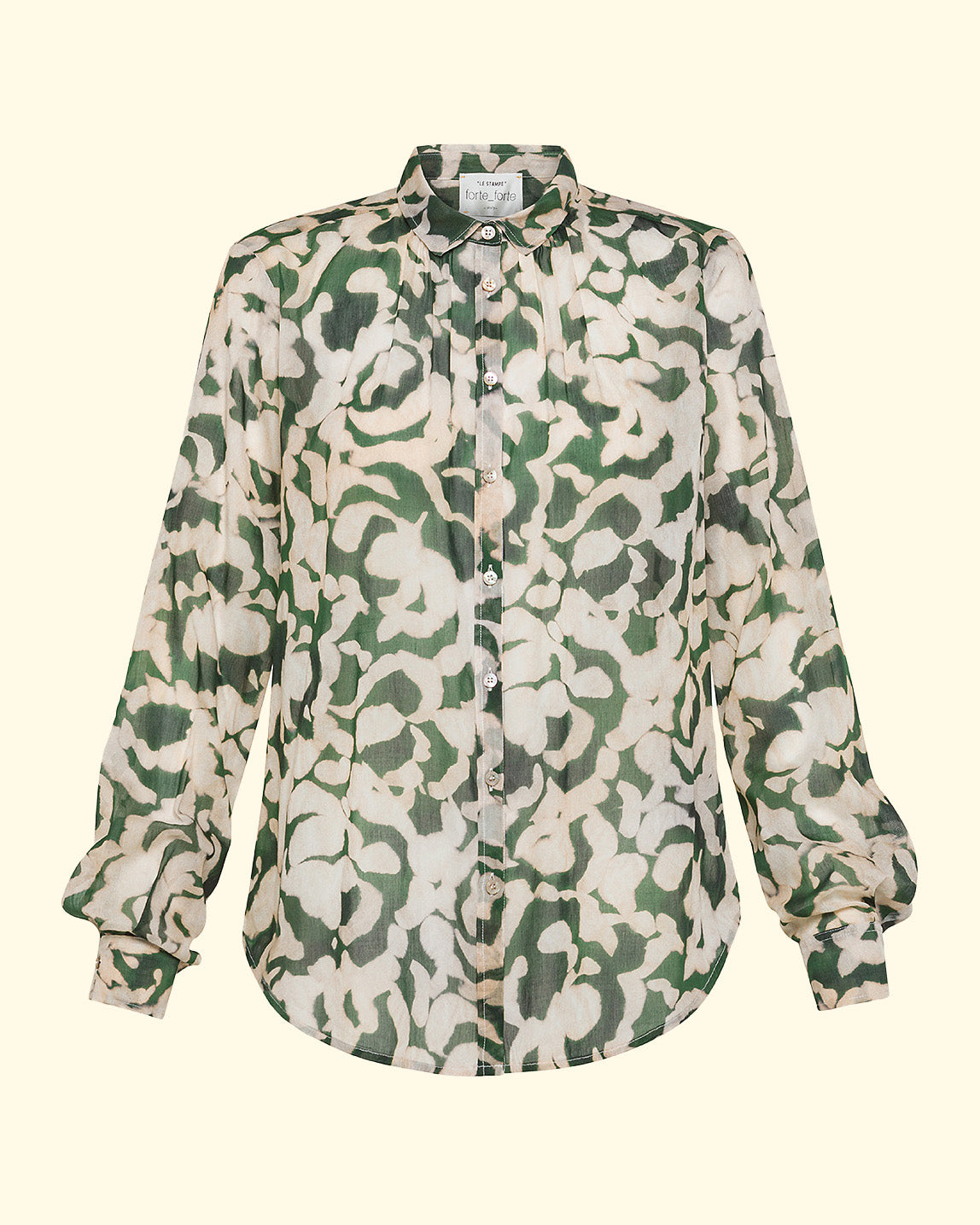 "Rose Alchemy" Print Voile Shirt | Malachite