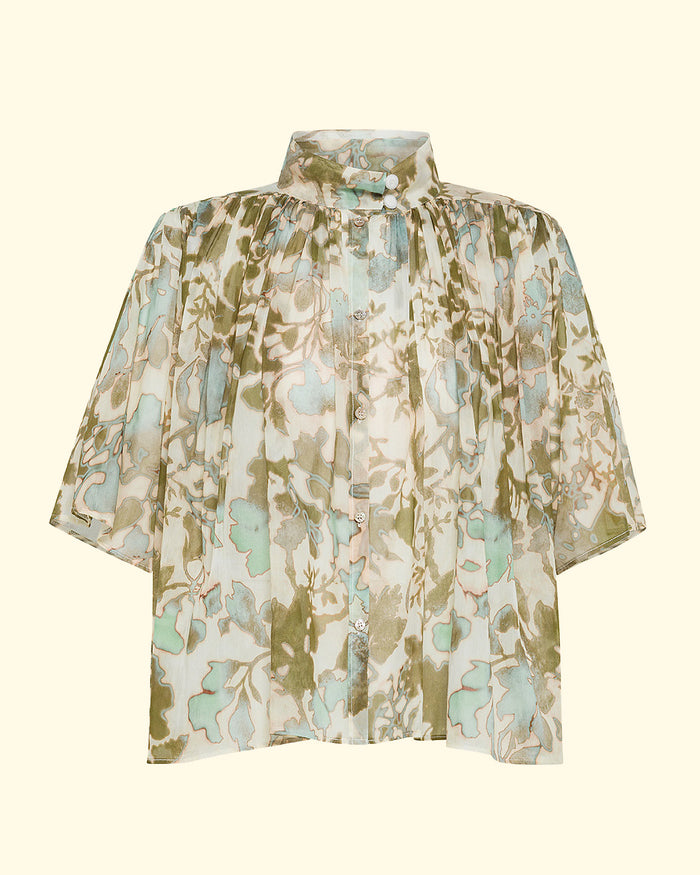 "Bloom Mist" Half Sleeve Shirt | Garden