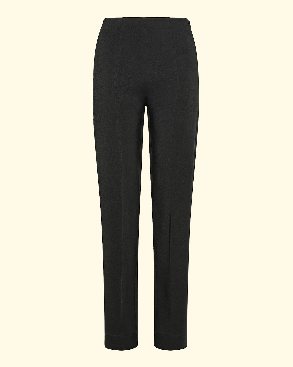 Stretch Cady Crepe High Waist Pant | Nero