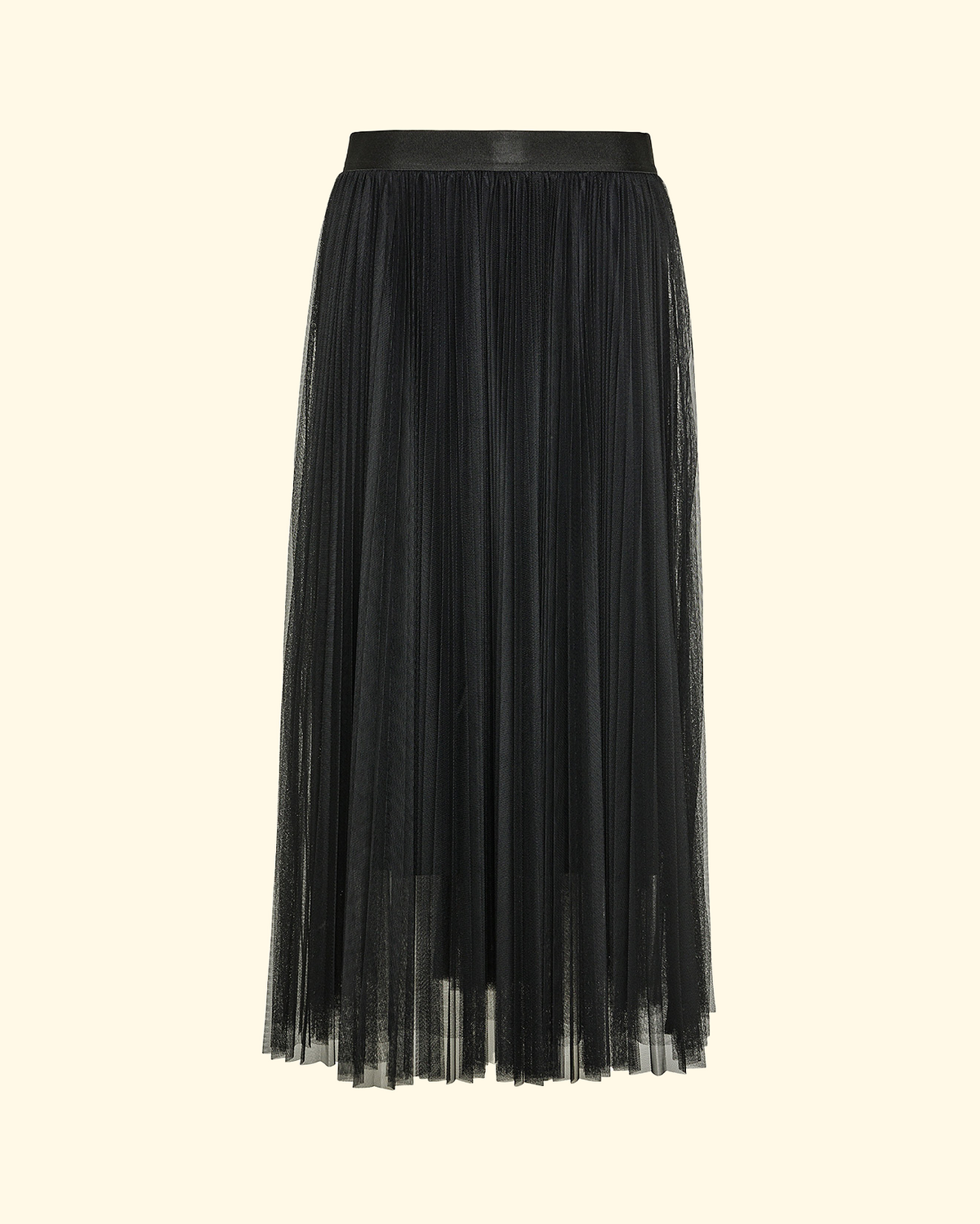 Tulle Pliss Skirt | Nero